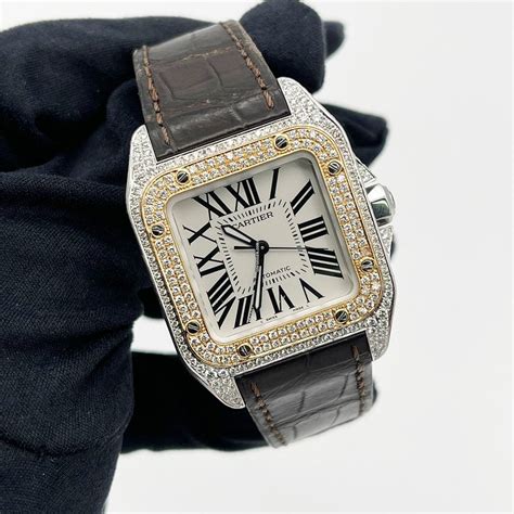 cartier santor|cartier santos diamond bezel.